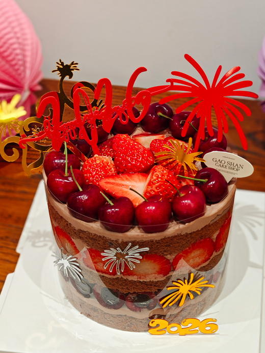 草莓车厘子裸蛋糕 商品图0