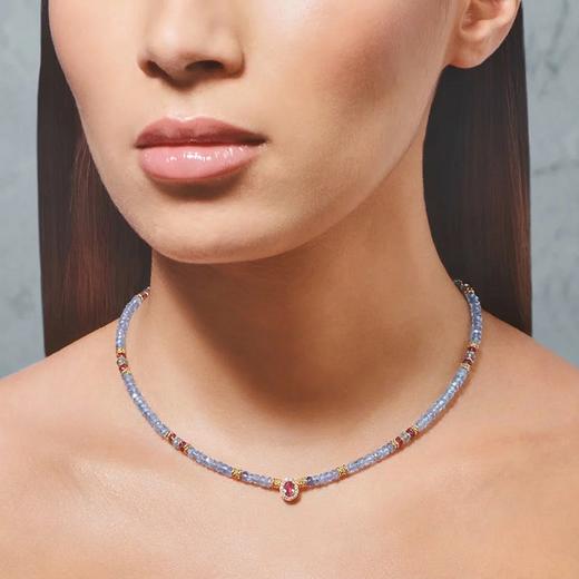 北京仓｜Tityaravy-Taevy-坦桑石 粉色红宝石 碧玺 钻石 项链［法国设计师］ 商品图0