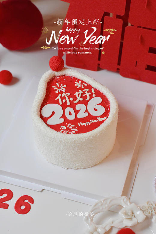 新年祝福雪帽子造型戚风水果蛋糕 商品图3