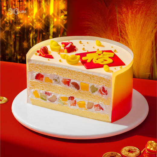 【跨年】福运锦鲤·伯牙绝弦鲜果奶油蛋糕，可选1.5/2.5/6磅 商品图2