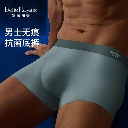 皇家丽美男士平角内裤 无痕包裹抗菌底档 高弹加宽腰头 记忆皮筋不卷边舒适裤DKN1268 商品图0