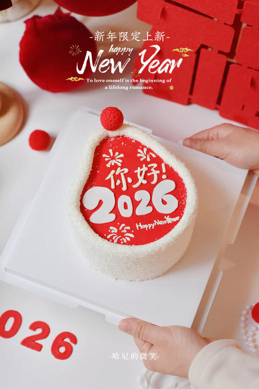 新年祝福雪帽子造型戚风水果蛋糕 商品图2