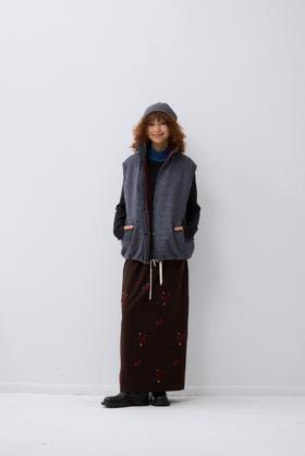 双面两穿立领花苞设计宽松马甲