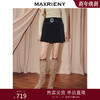 MAXRIENY法式复古丝绒短裙25冬季新款慵懒感穿搭a字修身高腰半裙(货号:MS86SK521) 商品缩略图0