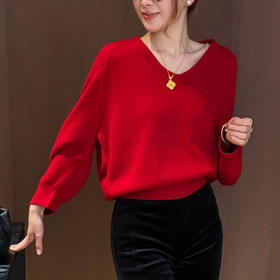 【特价不退换】【预售7天】良木礼V领羊毛上衣（3188)