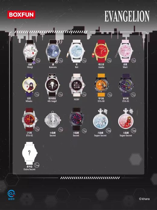 新世纪福音战士 EVA 时间补完计划 手表 全16种 12只/盒 盲盒 商品图0
