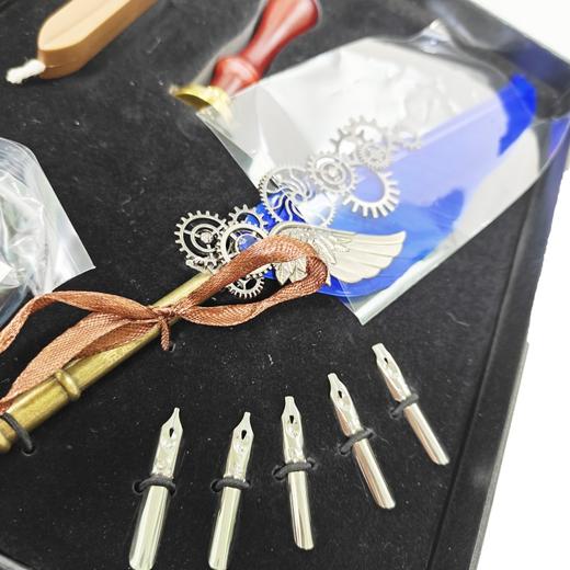 欧式复古羽毛钢笔礼盒机械蒸汽朋克蘸水克苏鲁羽毛笔套装伴手礼男女朋友生日礼物教师节学生毕业送老师 商品图6