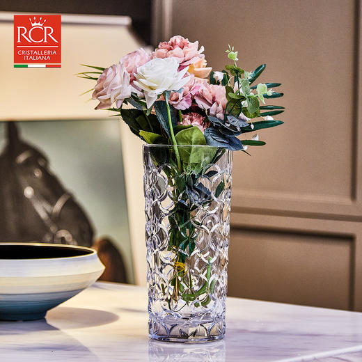 意大利进口RCR水晶玻璃花瓶富贵竹装饰创意北欧家居饰品摆件送礼阿拉伯风晶质花瓶28cm 商品图3