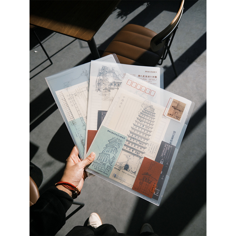 文创“梁”系列古建多页文件夹3件套（白州塔款+敦煌款+故宫款）中国青年出版社