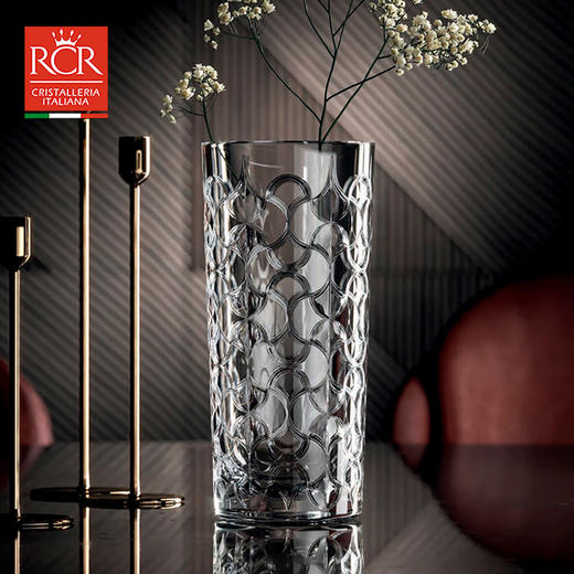 意大利进口RCR水晶玻璃花瓶富贵竹装饰创意北欧家居饰品摆件送礼阿拉伯风晶质花瓶28cm 商品图4
