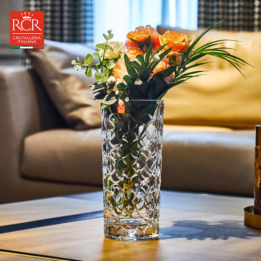 意大利进口RCR水晶玻璃花瓶富贵竹装饰创意北欧家居饰品摆件送礼阿拉伯风晶质花瓶28cm 商品图2