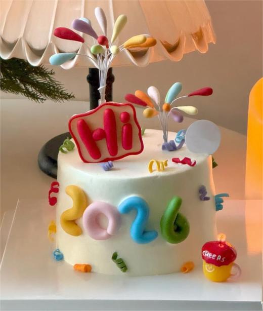 Hi2026多巴胺烟花蛋糕 商品图0