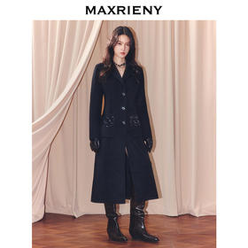 玛克门店发货：MAXRIENY极简主义穿搭羊毛大衣(货号:MF86CT504)