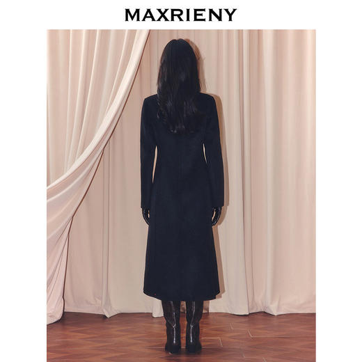 MAXRIENY极简主义穿搭羊毛大衣女25冬款双面呢毛呢外套过膝长款(货号:MF86CT504) 商品图3