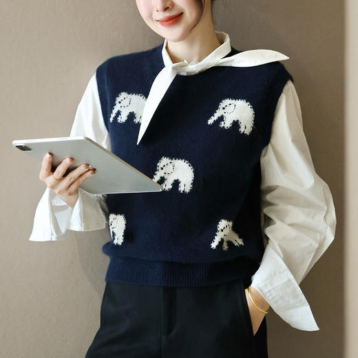 【预售7天】良木礼山羊绒背心（Q25842669） 商品图0