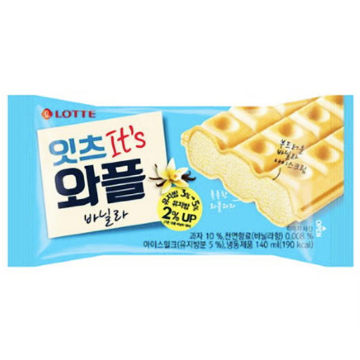 乐天华夫饼香草味冰淇淋140ml롯데 잇츠 와플 바닐라 빙 商品图0