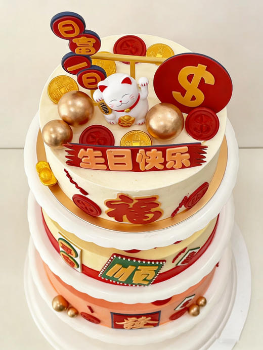 鸿运全发，多层蛋糕【生日蛋糕】 商品图2