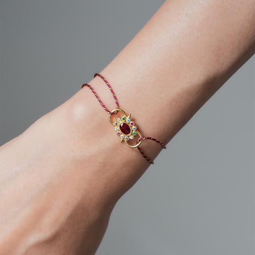 订购10周到｜DELPHES-护符花 石榴石 水晶 手链［法国设计师］ 商品图0