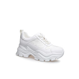 豪麟名鞋迪嘉女鞋时尚老爹鞋牛皮革+织物DJXXA61WX007白色