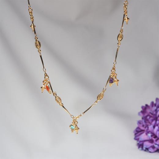 北京仓｜DELPHES-紫水晶 松石 绿色 吊坠 项链［法国设计师］ 商品图1