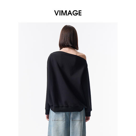 VIMAGE纬漫纪时尚通勤设计感领口上衣V2413115 商品图4
