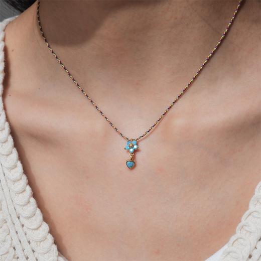 北京仓｜DELPHES-花朵 爱心 松石 吊坠 项链［法国设计师］ 商品图2