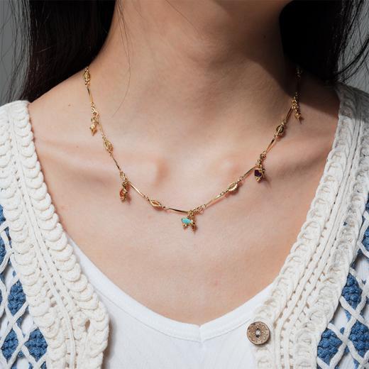 北京仓｜DELPHES-紫水晶 松石 绿色 吊坠 项链［法国设计师］ 商品图0