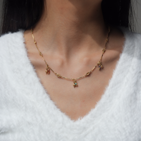 北京仓｜DELPHES-紫水晶 松石 红色 项链［法国设计师］