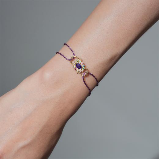 北京仓｜DELPHES-护符花 紫水晶 水晶 手链［法国设计师］ 商品图0