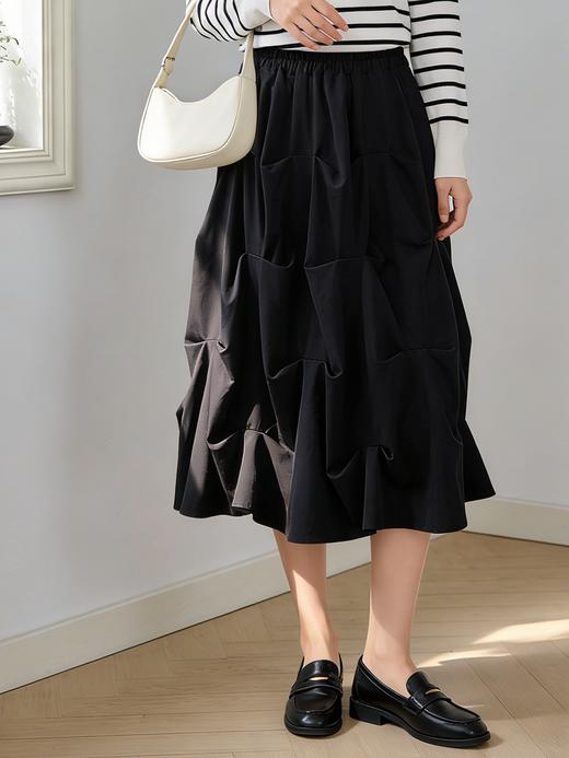 S2M1臣禾 设计感立体褶皱半身裙K213030135 商品图0