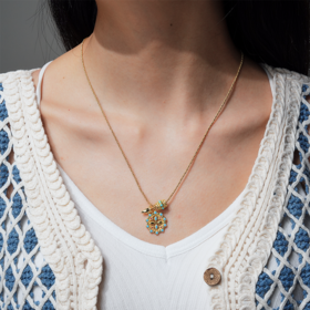 北京仓｜DELPHES-ALTHAEA-阿尔泰娅 护符花 祈祷轮 松石 水晶 项链［法国设计师］