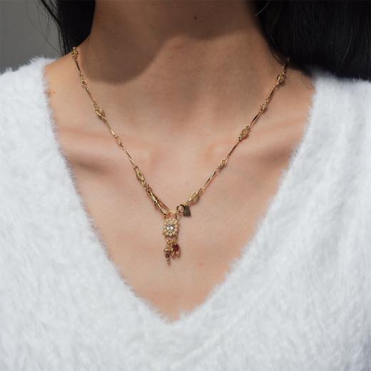 北京仓｜DELPHES-护符花 石榴石 紫水晶 项链［法国设计师］ 商品图0