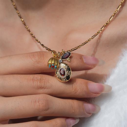 北京仓｜DELPHES-ALTHAEA-阿尔泰娅 莲蓬 石榴石 松石 水晶 项链［法国设计师］ 商品图4