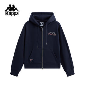 Kappa 针织连帽外套女运动休闲开身帽衫简约运动风上衣K0G22MK02