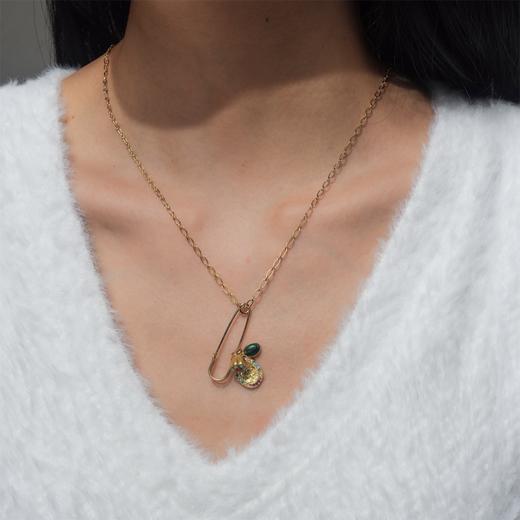 北京仓｜DELPHES-ARGOS-阿戈斯 莲蓬 孔雀石 项链［法国设计师］ 商品图0