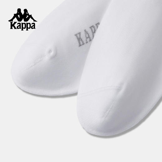 Kappa 运动风中筒袜男女袜白色字母印花长袜训练跑步袜K0GW8WG13-001 商品图2