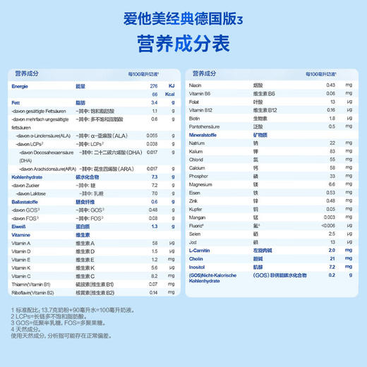 德国爱他美 婴幼儿配方奶粉系列 经典版易乐罐 商品图6
