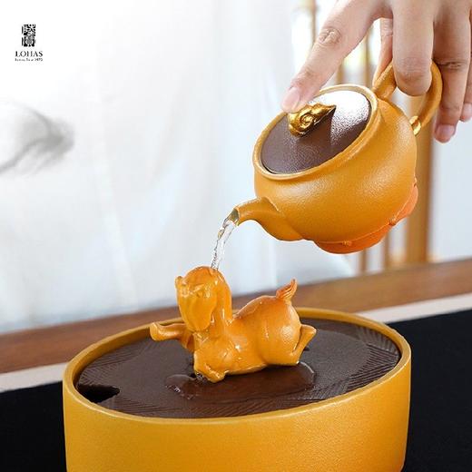 陆宝新品功夫茶具套装送礼送领导送长辈送客户礼盒飞黄腾达茶礼(丰收黄) 商品图1