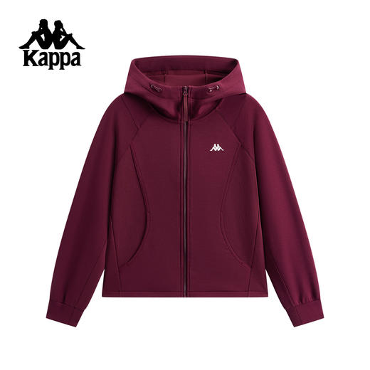 Kappa 针织开身帽衫撞色连帽运动外套女户外休闲风上衣K0G22MK41 商品图1