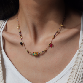 北京仓｜DELPHES-百宝盒 珐琅 紫水晶 石榴石 项链［法国设计师］