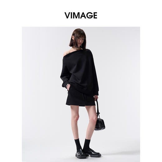 VIMAGE纬漫纪时尚通勤设计感领口上衣V2413115 商品图3