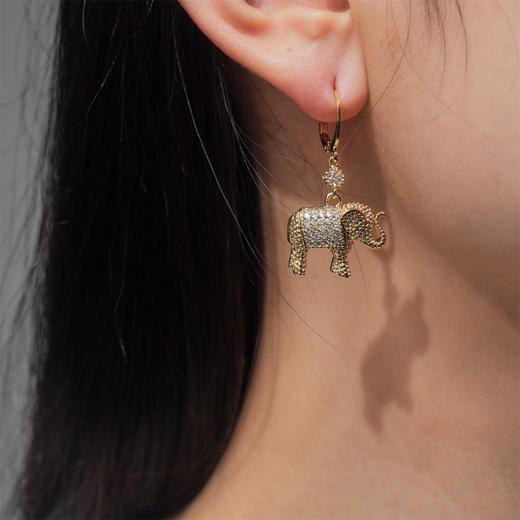 北京仓｜DELPHES-ANALI-火焰 大象 锆石 耳环（单只）［法国设计师］ 商品图0