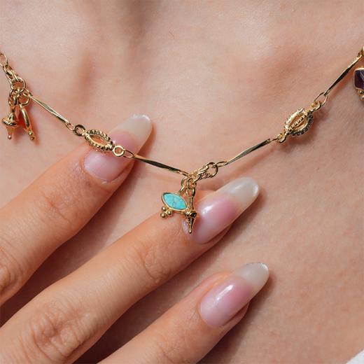 北京仓｜DELPHES-紫水晶 松石 绿色 吊坠 项链［法国设计师］ 商品图3