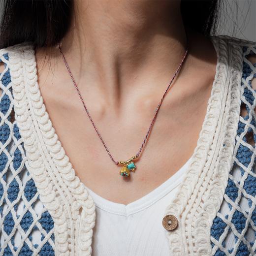 北京仓｜DELPHES-ANALI-火焰 莲蓬 松石 项链［法国设计师］ 商品图0