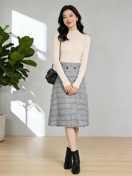 【S3M5】臣禾千鸟格半身裙9213033276 商品图1