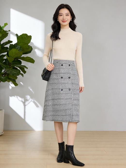 【S3M5】臣禾千鸟格半身裙9213033276 商品图2