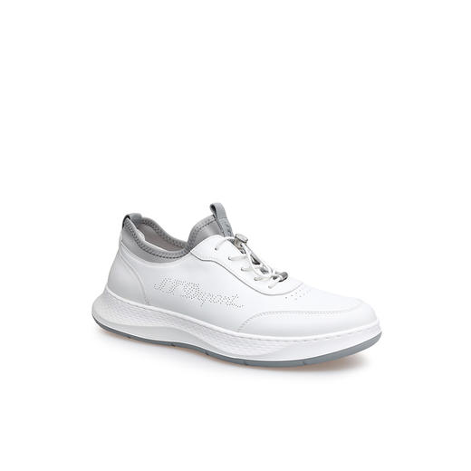 豪麟名鞋都彭男鞋休闲鞋牛皮革L34280303白色 商品图0