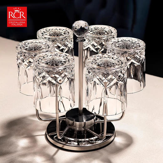 意大利RCR原装进口水晶玻璃洋酒威士忌烈酒杯洛克啤酒水杯套装傲柏晶质威士忌/水杯通用6只装 商品图4