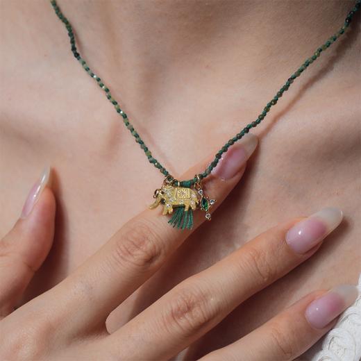 北京仓｜DELPHES-HINA-月亮女神 大象 绿宝石 吊坠 项链［法国设计师］ 商品图2