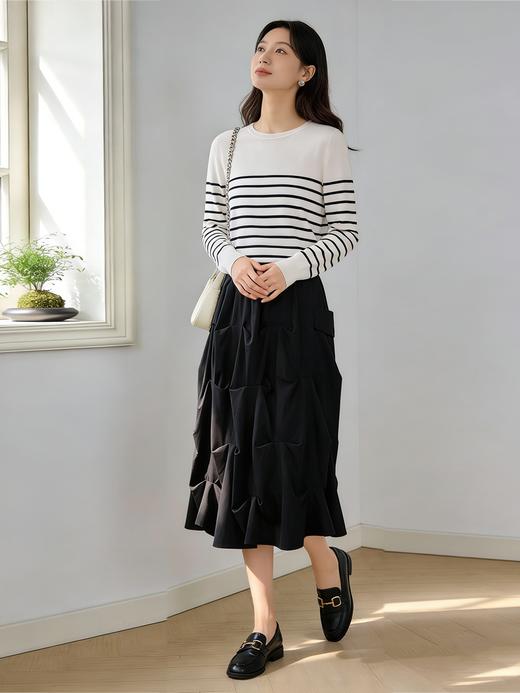 S2M1臣禾 设计感立体褶皱半身裙K213030135 商品图2